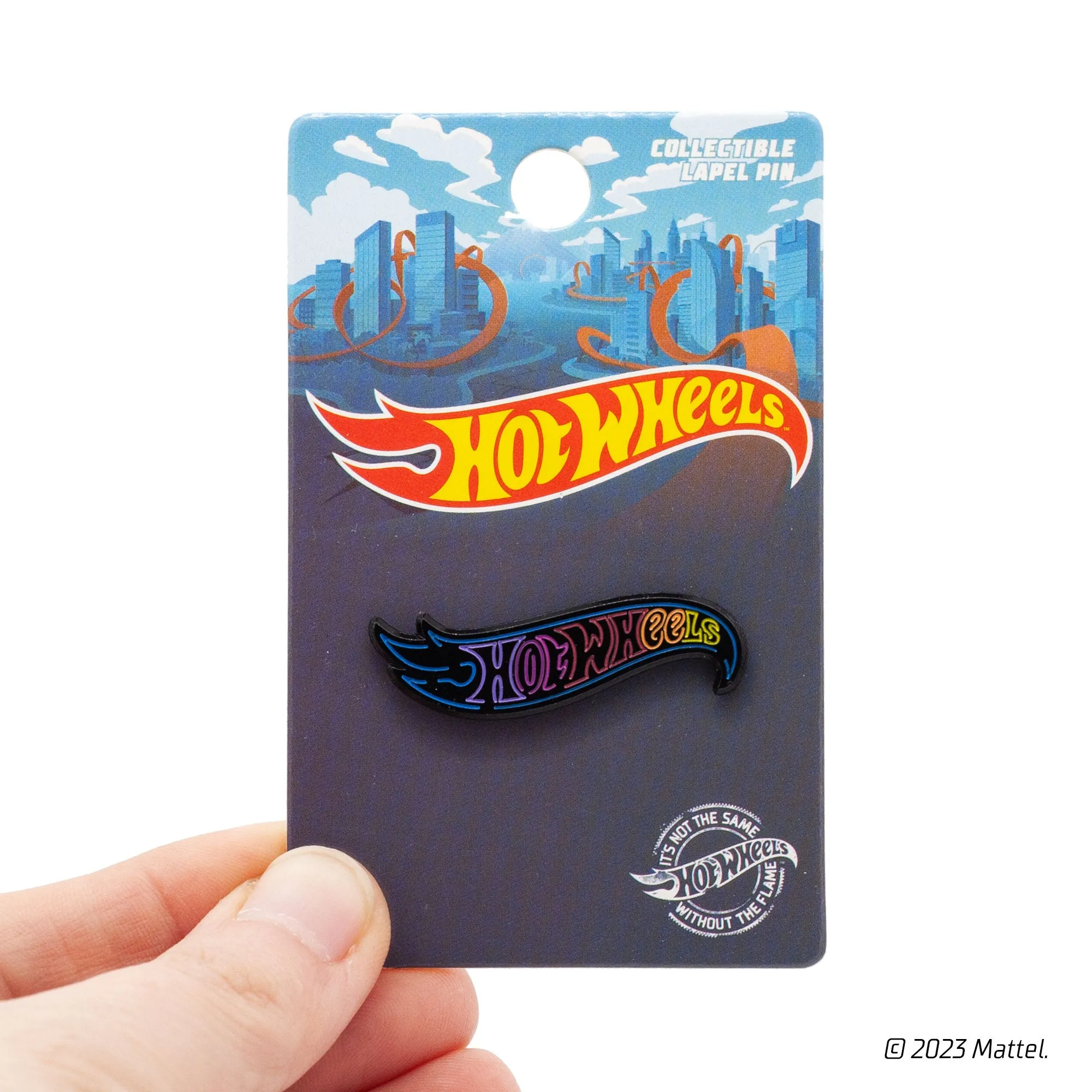 Hot Wheels Logo Pin, Neon