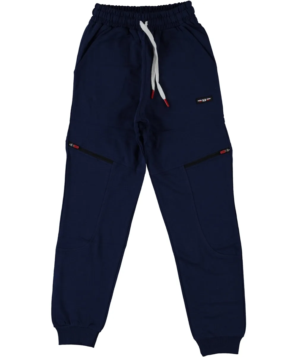 Indigo Zipper Sweat Pants