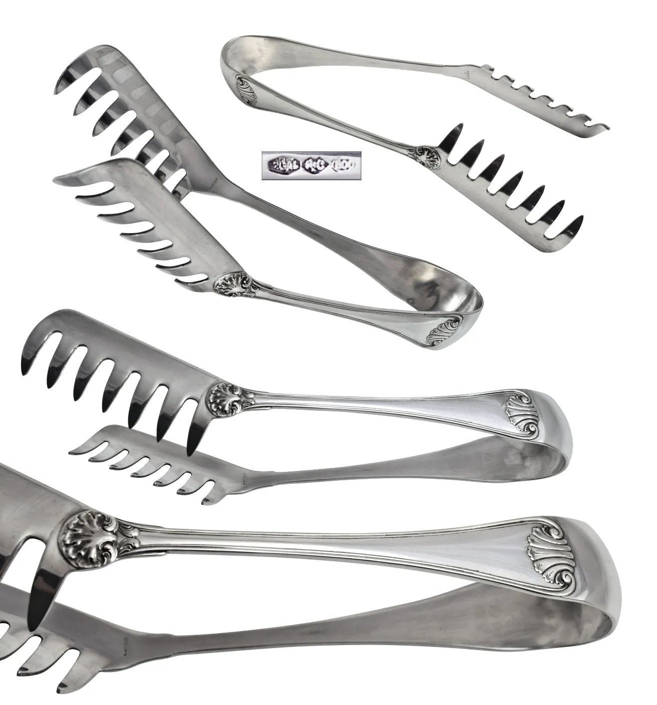 Italian silver spaghetti serving tongs