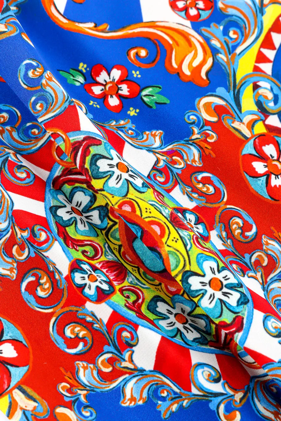 Italian Wheel Print Silk Skirt