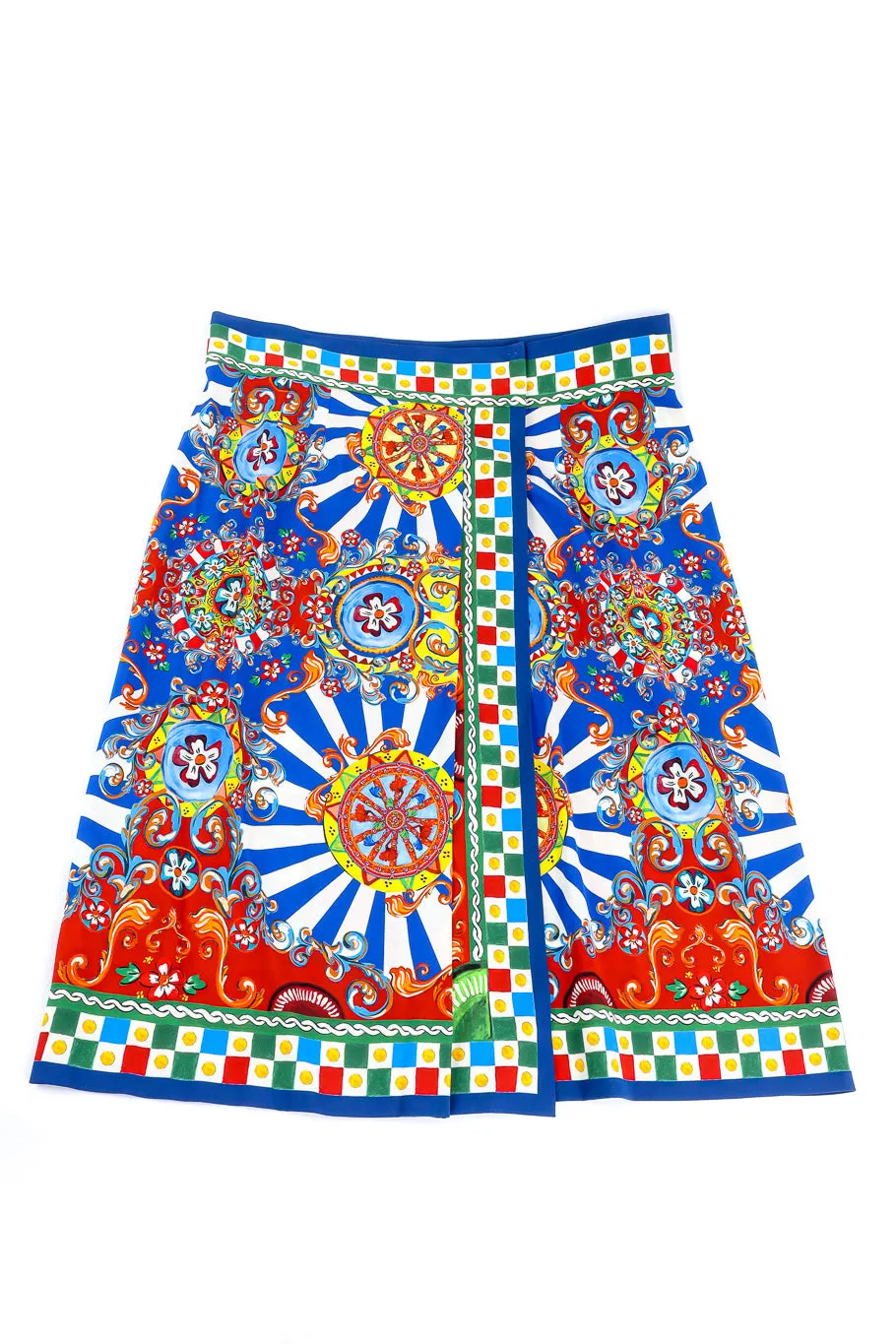 Italian Wheel Print Silk Skirt