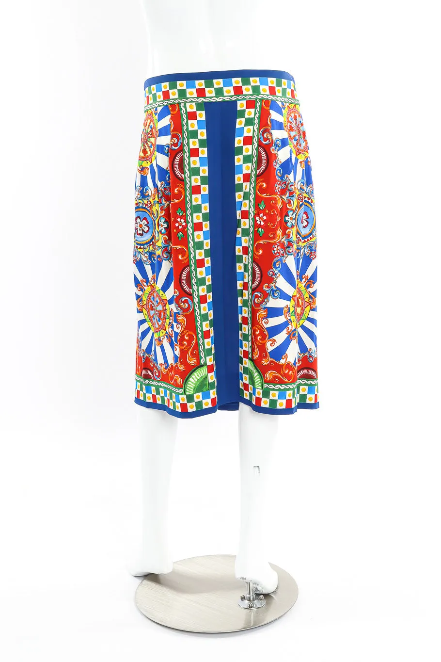 Italian Wheel Print Silk Skirt