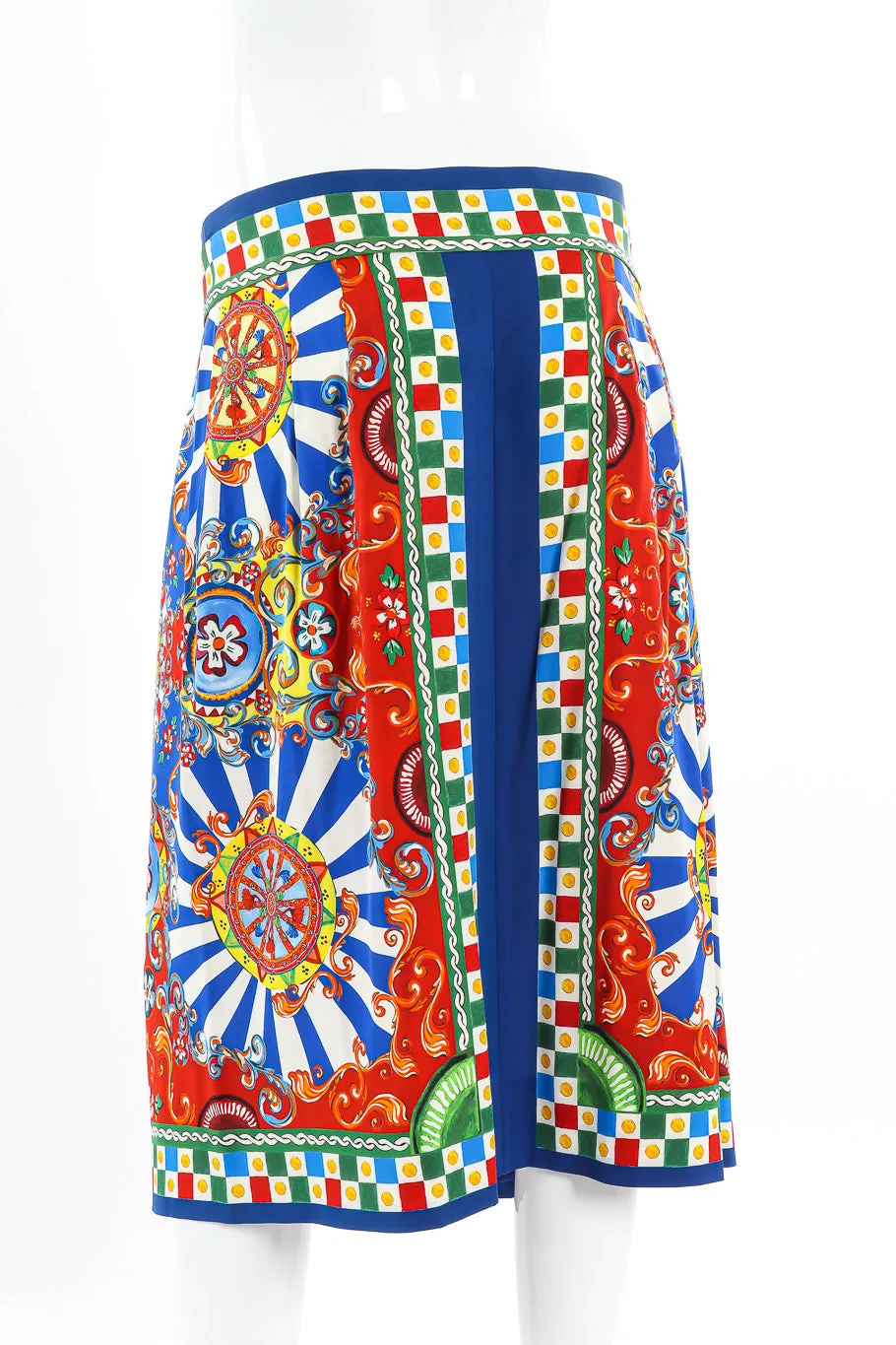 Italian Wheel Print Silk Skirt