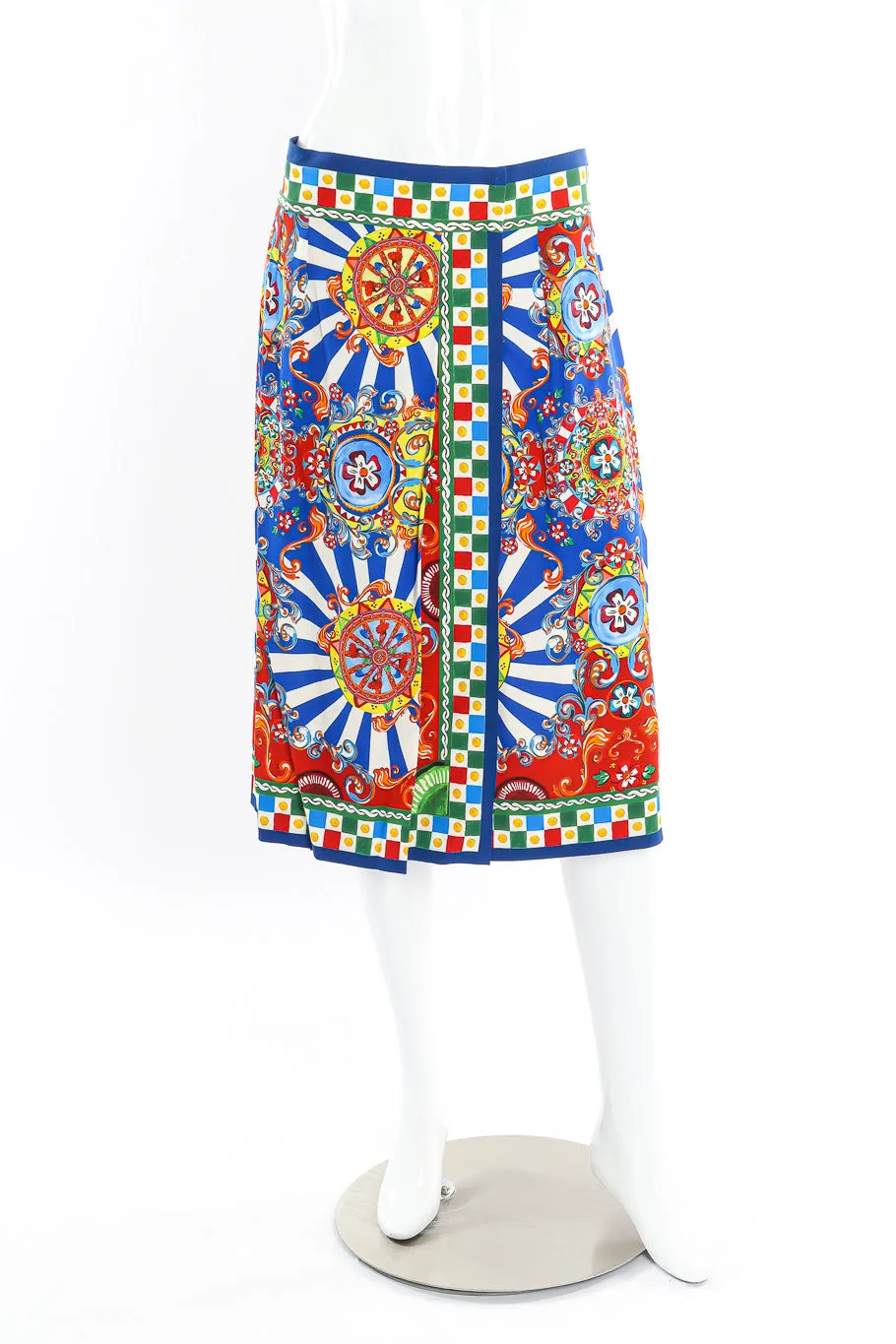 Italian Wheel Print Silk Skirt