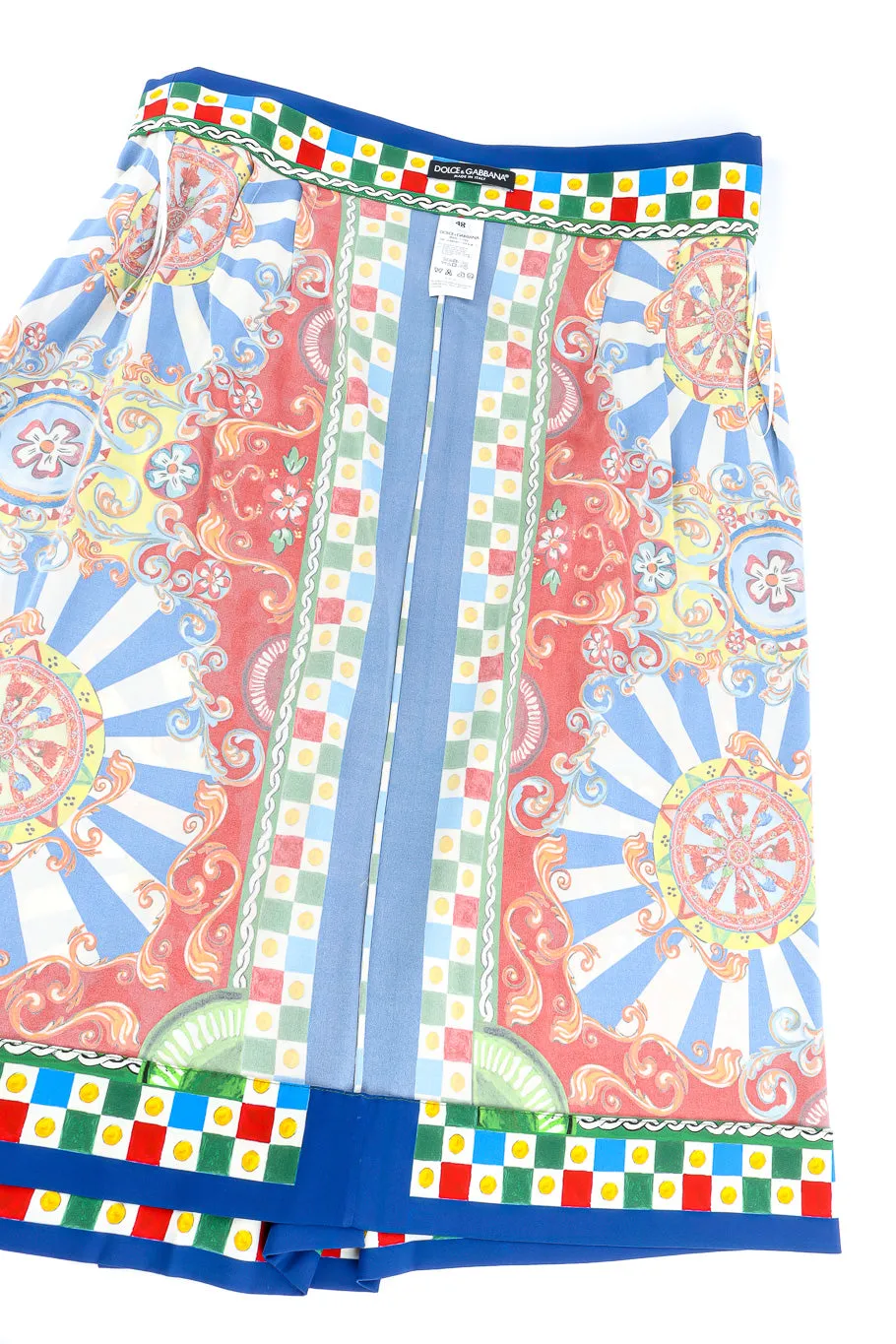Italian Wheel Print Silk Skirt