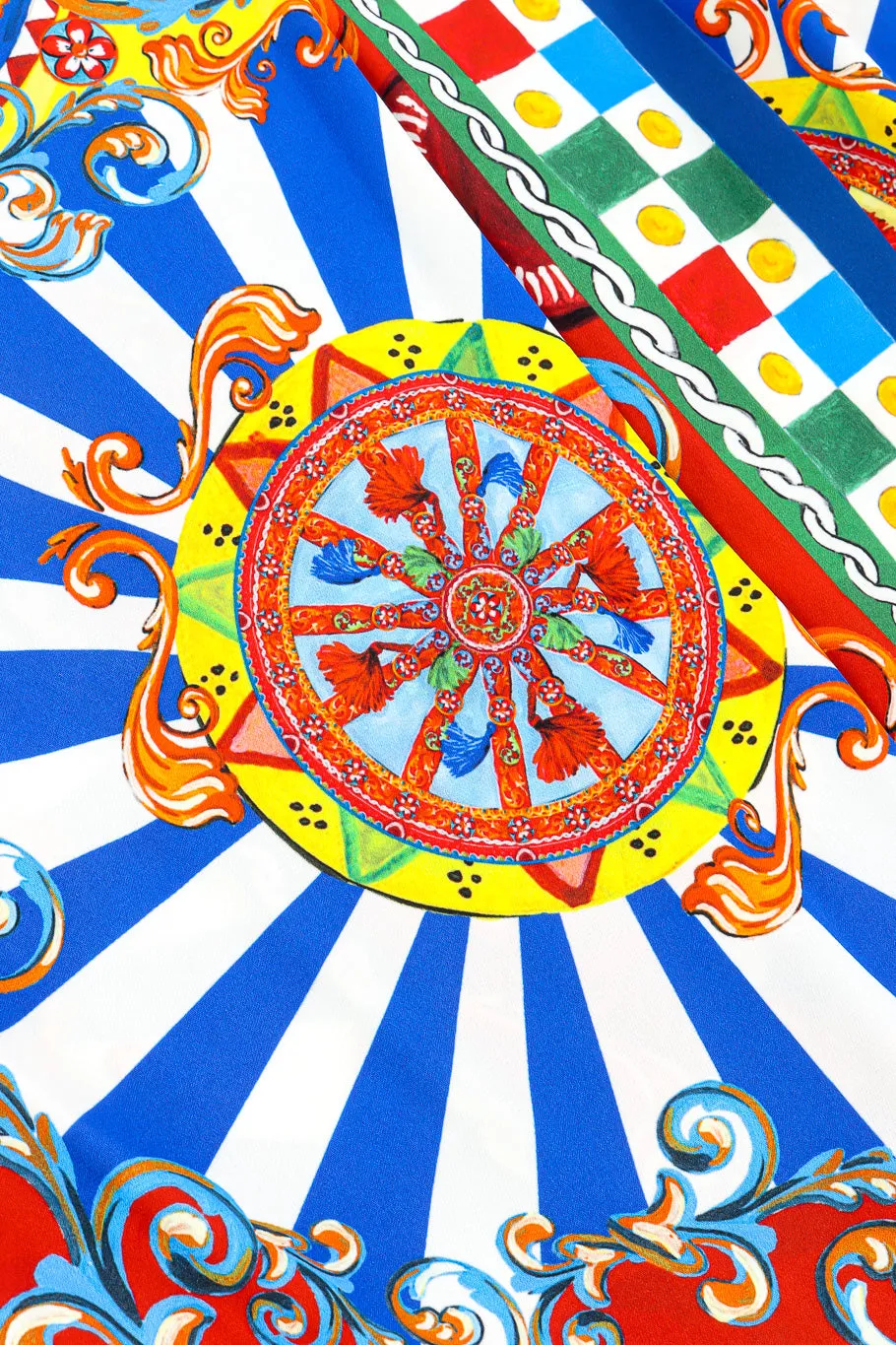Italian Wheel Print Silk Skirt
