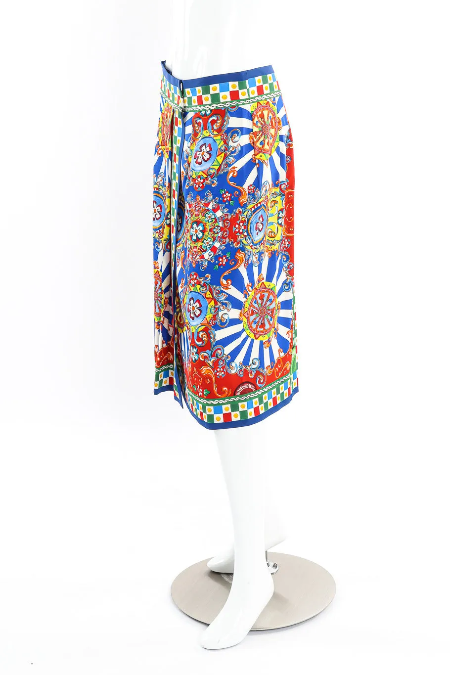 Italian Wheel Print Silk Skirt