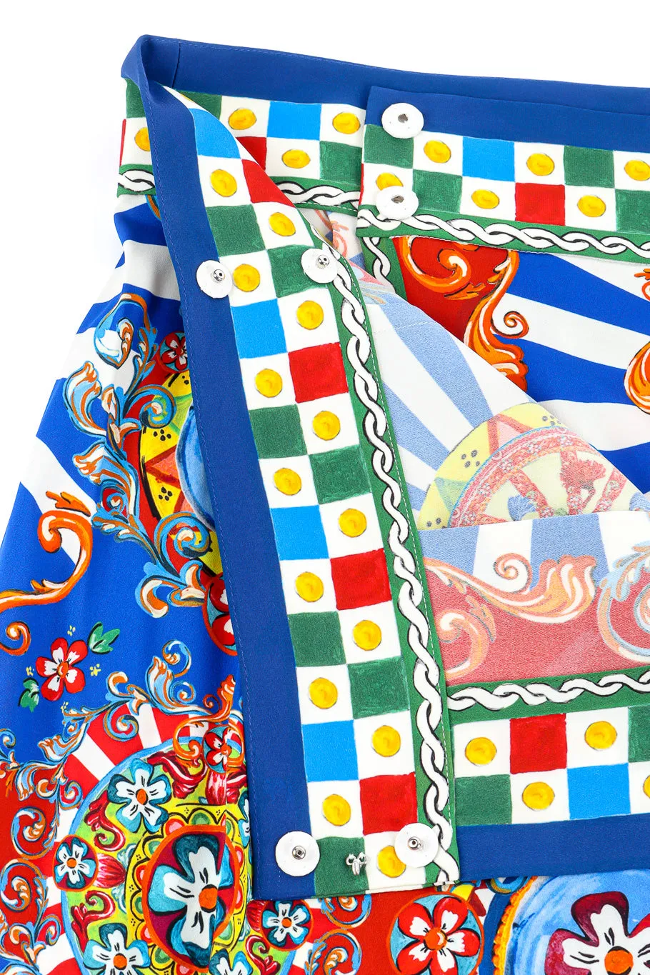 Italian Wheel Print Silk Skirt
