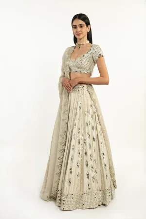 ivory embellished lehenga set