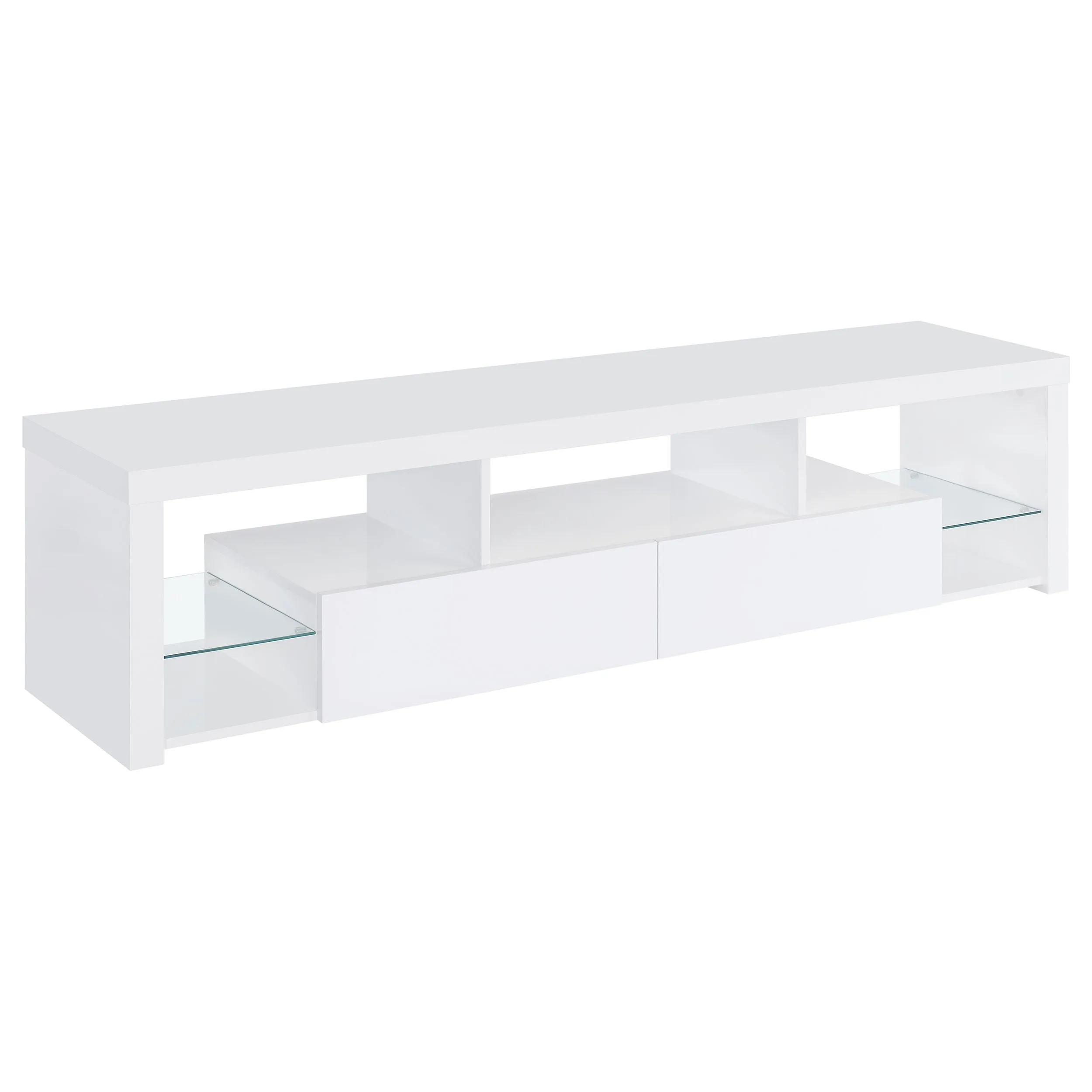 Jude 2-drawer Engineered Wood 71" TV Stand High Gloss White