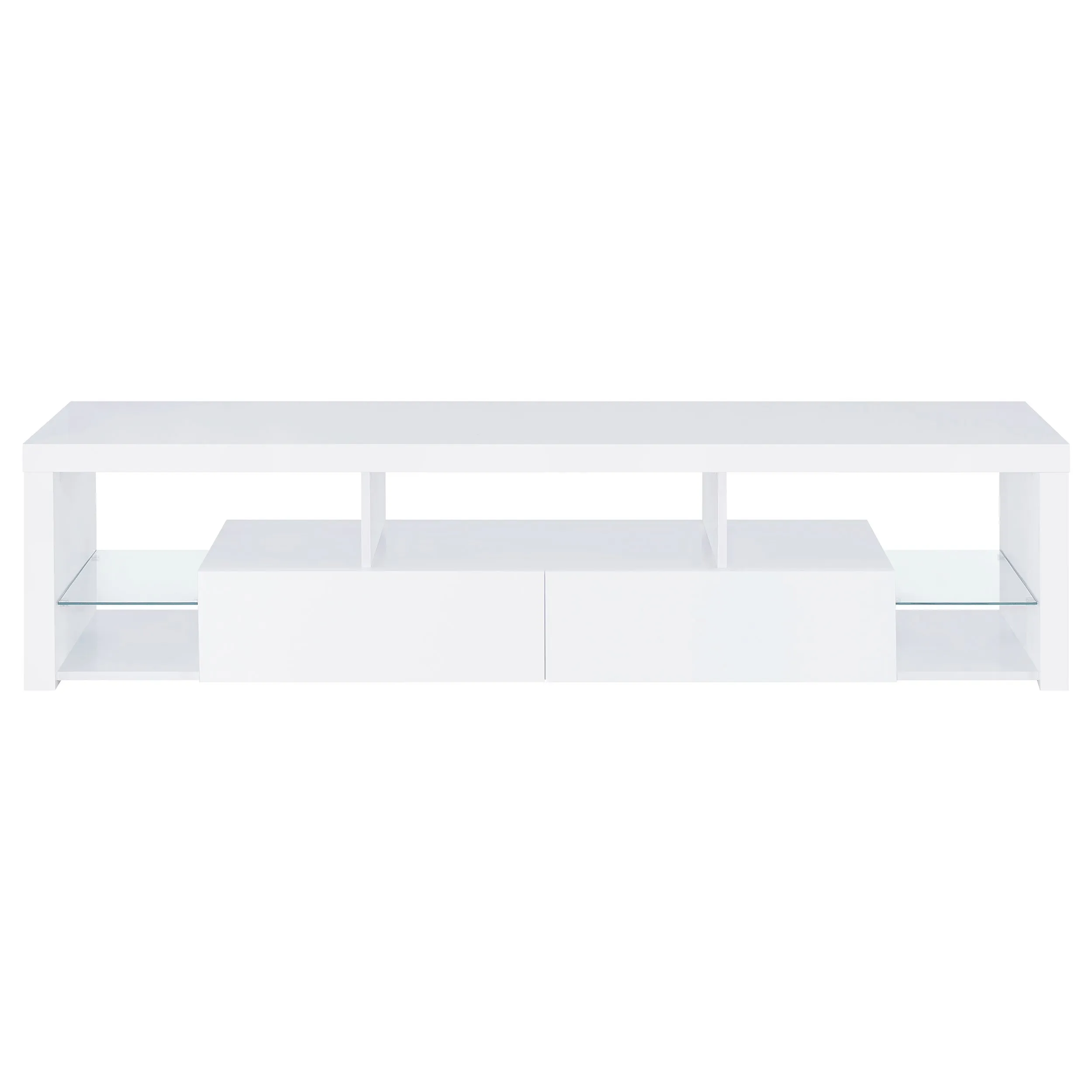 Jude 2-drawer Engineered Wood 71" TV Stand High Gloss White