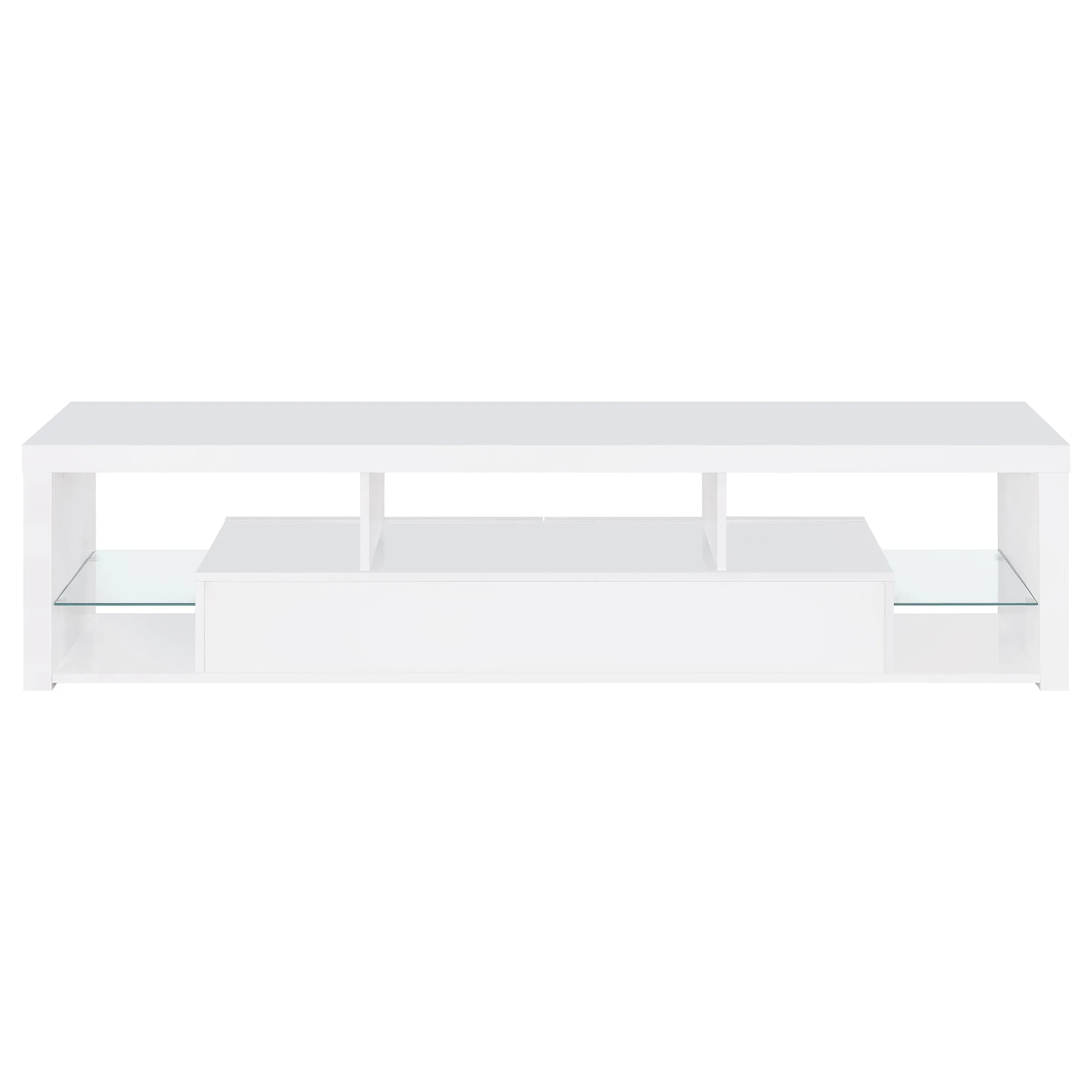 Jude 2-drawer Engineered Wood 71" TV Stand High Gloss White