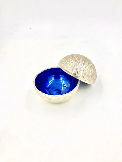 Julia Knight 3" Covered Silver "Box" with Sapphire Interior