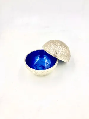 Julia Knight 3" Covered Silver "Box" with Sapphire Interior