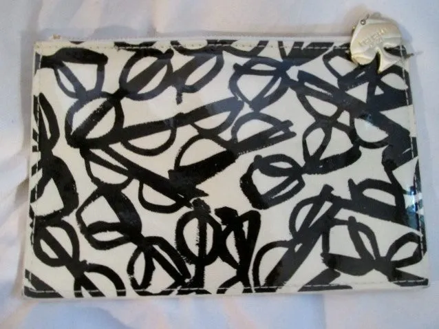 KATE SPADE OPTICAL ILLUSION GLASSES Baguette Case Purse Clutch BLACK WHITE Bag