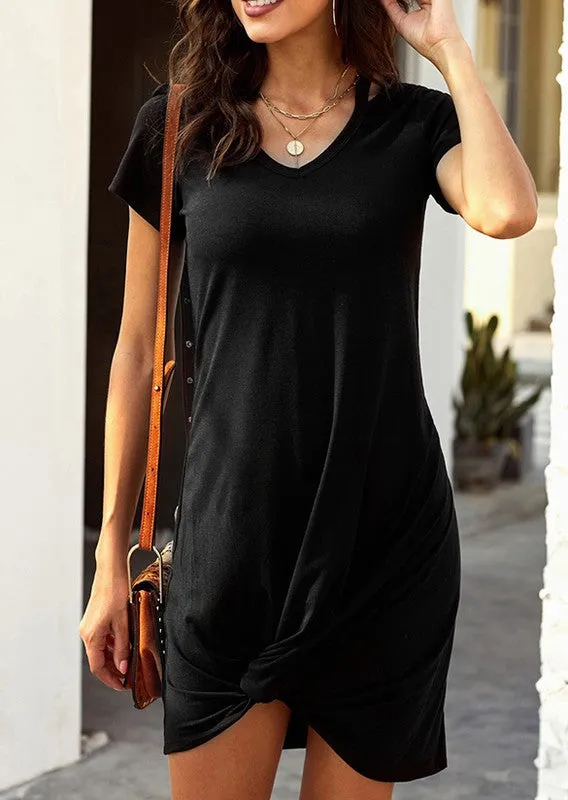 Kayla Knotted T-Shirt Dress