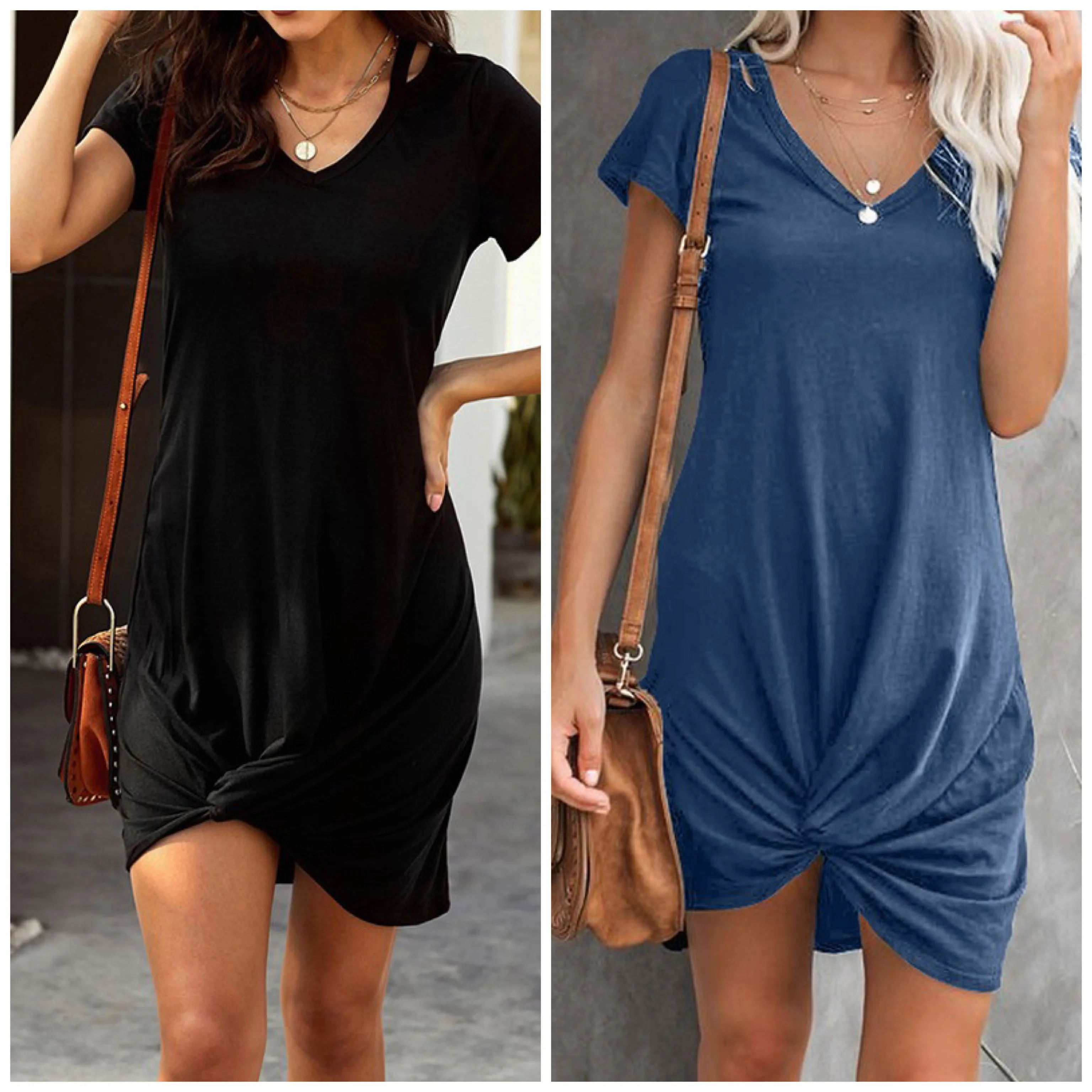 Kayla Knotted T-Shirt Dress