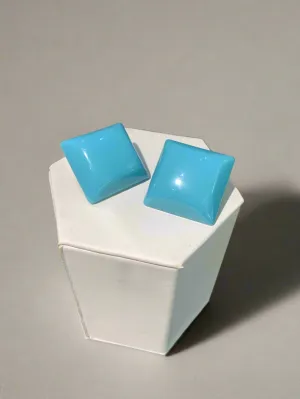 Kenneth Jay Lane Large Diamond Shaped Turquoise Earrings