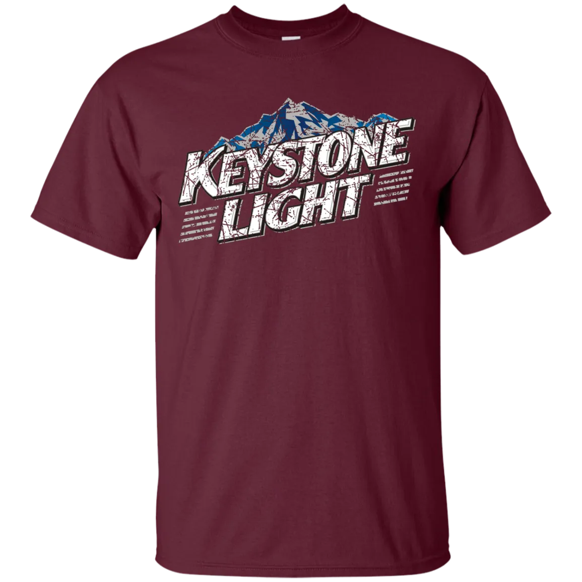 Keystone Light Beer T-Shirt Custom Designed Color Worn Label Pattern
