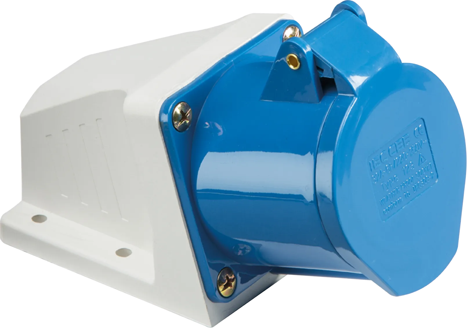 Knightsbridge IN0012 240V IP44 32A Angled Surface Mount Socket 2P E