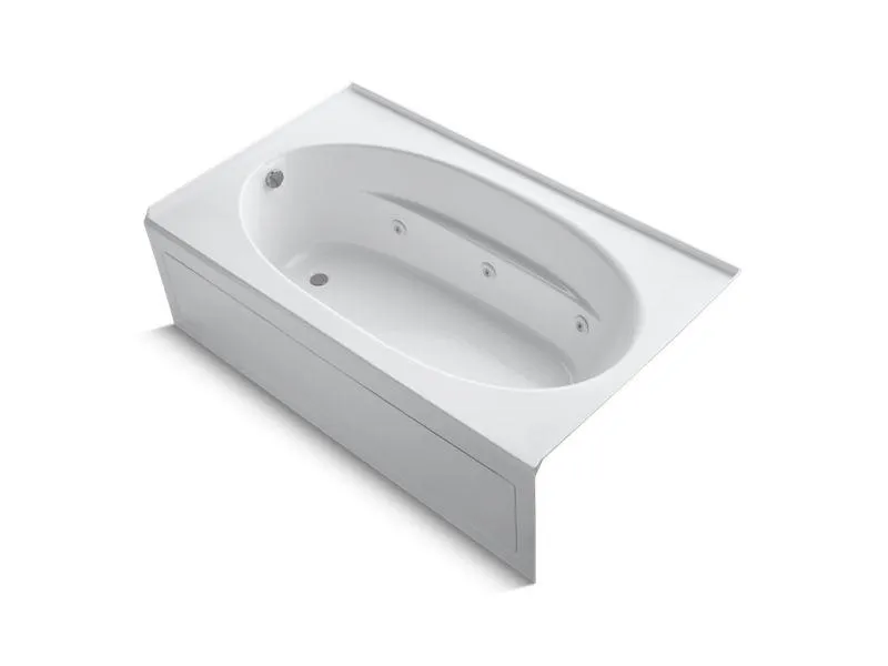 KOHLER K-1114-HL-0 Windward 72" x 42" alcove whirlpool with integral apron, left-hand drain and heater