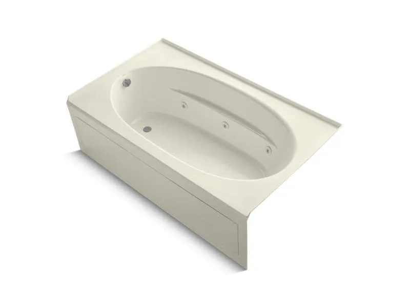 KOHLER K-1114-HL-0 Windward 72" x 42" alcove whirlpool with integral apron, left-hand drain and heater