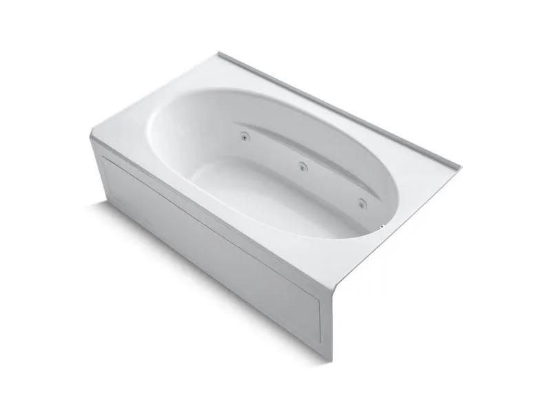 KOHLER K-1114-RA-0 Windward 72" x 42" alcove whirlpool with integral apron and right-hand drain