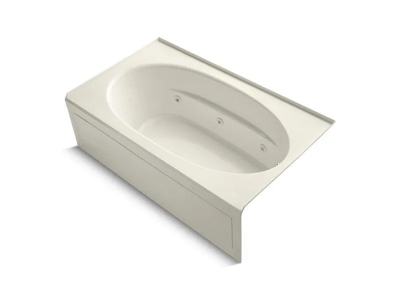 KOHLER K-1114-RA-0 Windward 72" x 42" alcove whirlpool with integral apron and right-hand drain