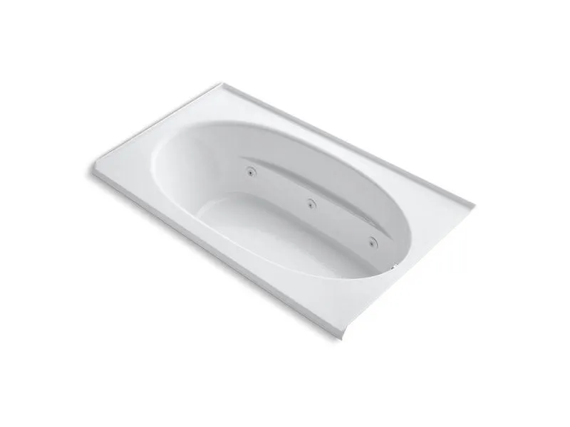 KOHLER K-1114-RH-0 Windward 72" x 42" alcove whirlpool with integral flange, right-hand drain and heater