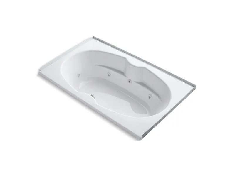 KOHLER K-1131-FH-0 7242 72" x 42" alcove whirlpool with integral flange, right-hand pump and heater