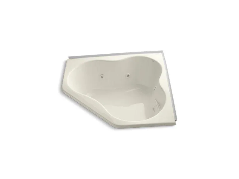 KOHLER K-1154-FH-0 5454 54" x 54" alcove whirlpool with integral flange and heater