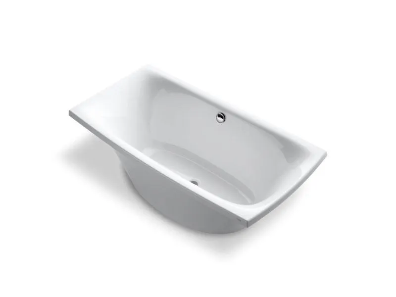 KOHLER K-14037 Escale 72" x 36" freestanding bath and center drain in White