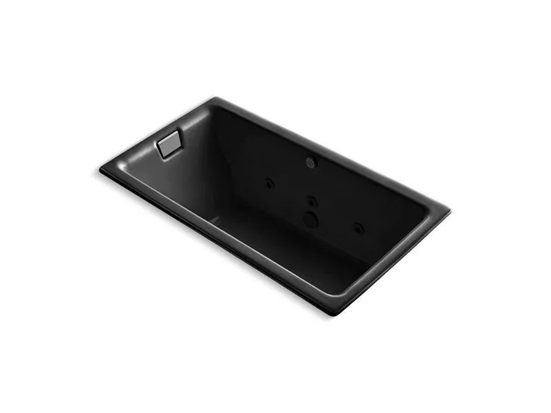 KOHLER K-856-HE-0 Tea-for-Two 66" x 36" drop-in whirlpool with reversible drain, custom pump location and heater without trim