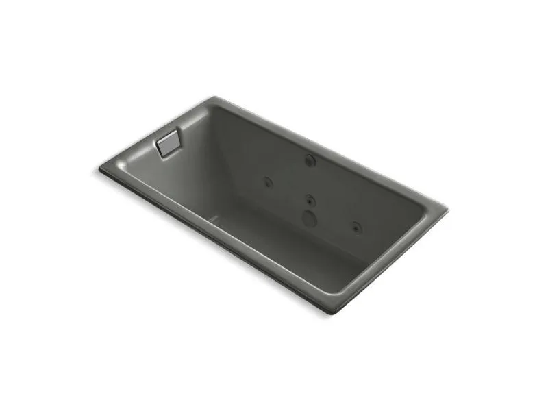 KOHLER K-856-HE-0 Tea-for-Two 66" x 36" drop-in whirlpool with reversible drain, custom pump location and heater without trim