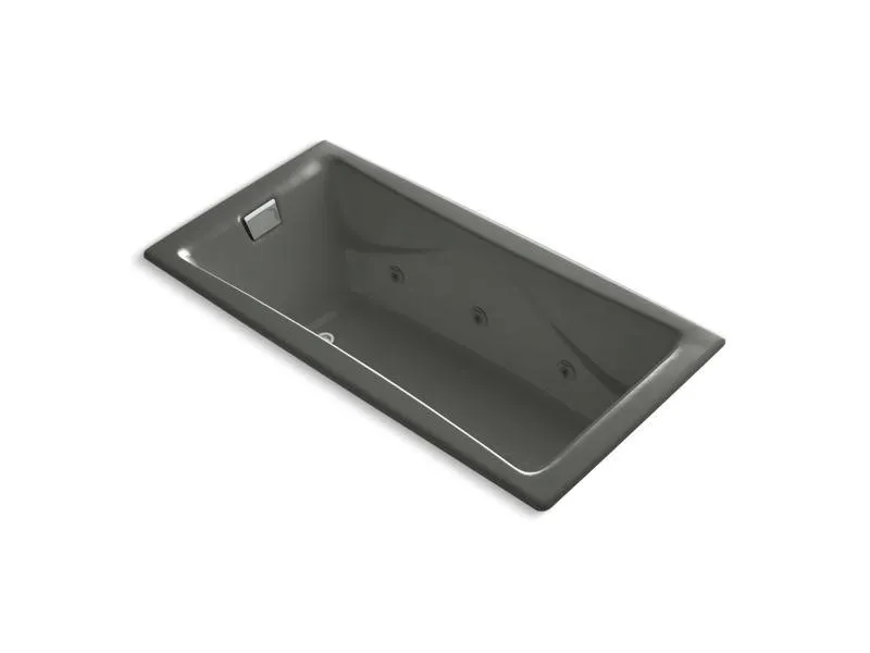 KOHLER K-865-H2-0 Tea-for-Two 72" x 36" drop-in whirlpool with reversible drain and heater without trim
