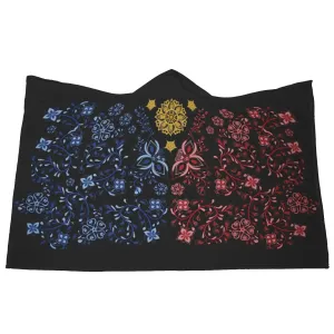 La Pinay Philippines floral design Black - Hooded Blanket