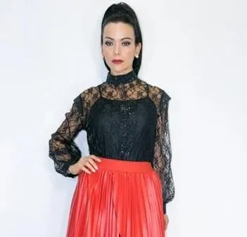 Lace Rhinestone Embellished Top