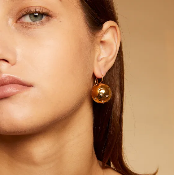Large Gold Comète Earrings
