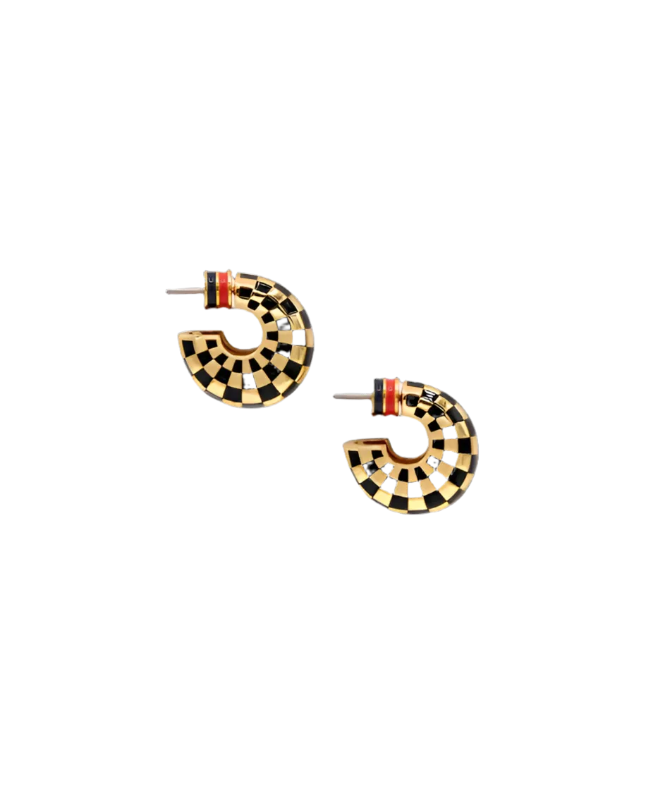Le Hoop in Checker Black/Gold