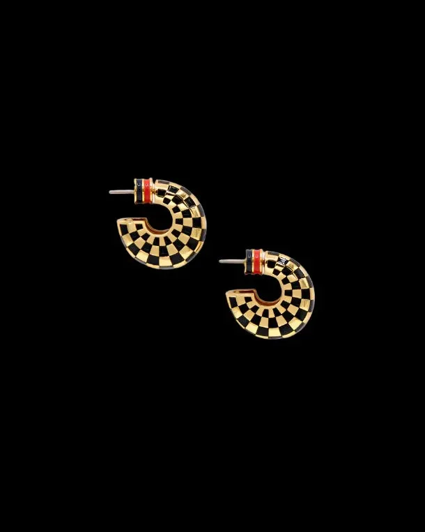 Le Hoop in Checker Black/Gold