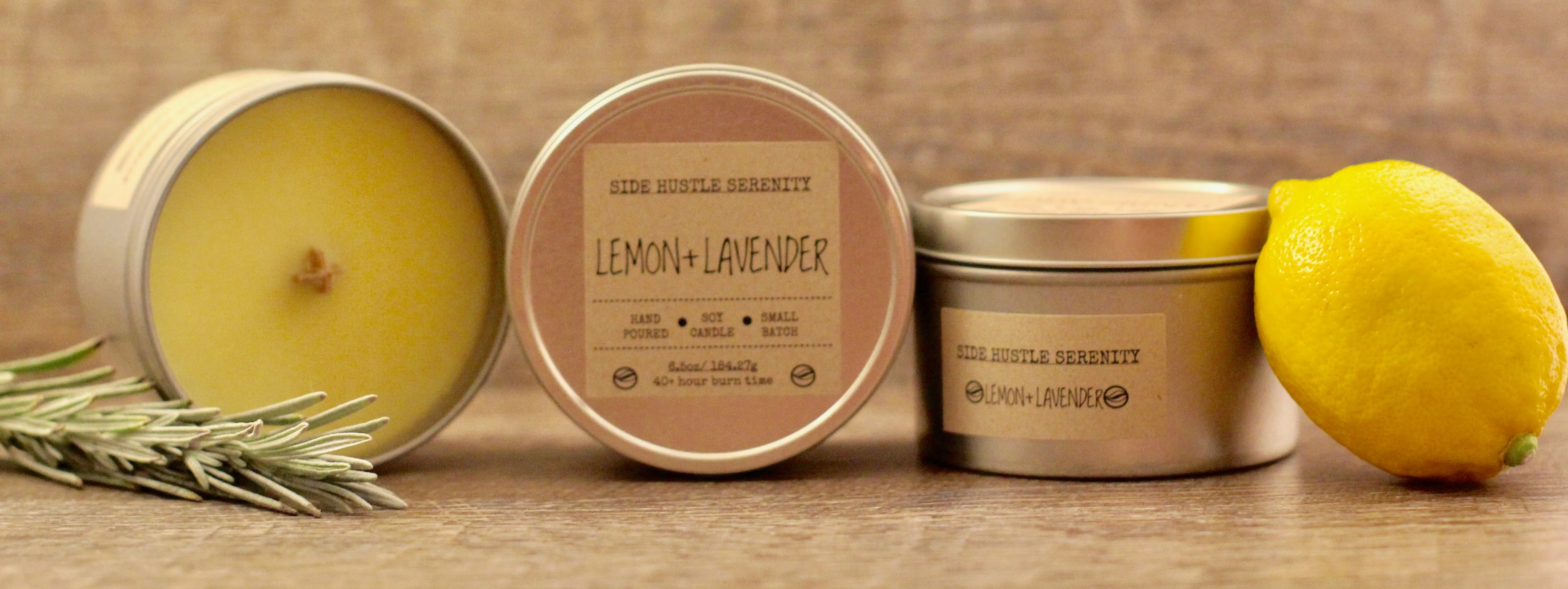 Lemon   Lavender Scented Soy Candle | 6.5oz