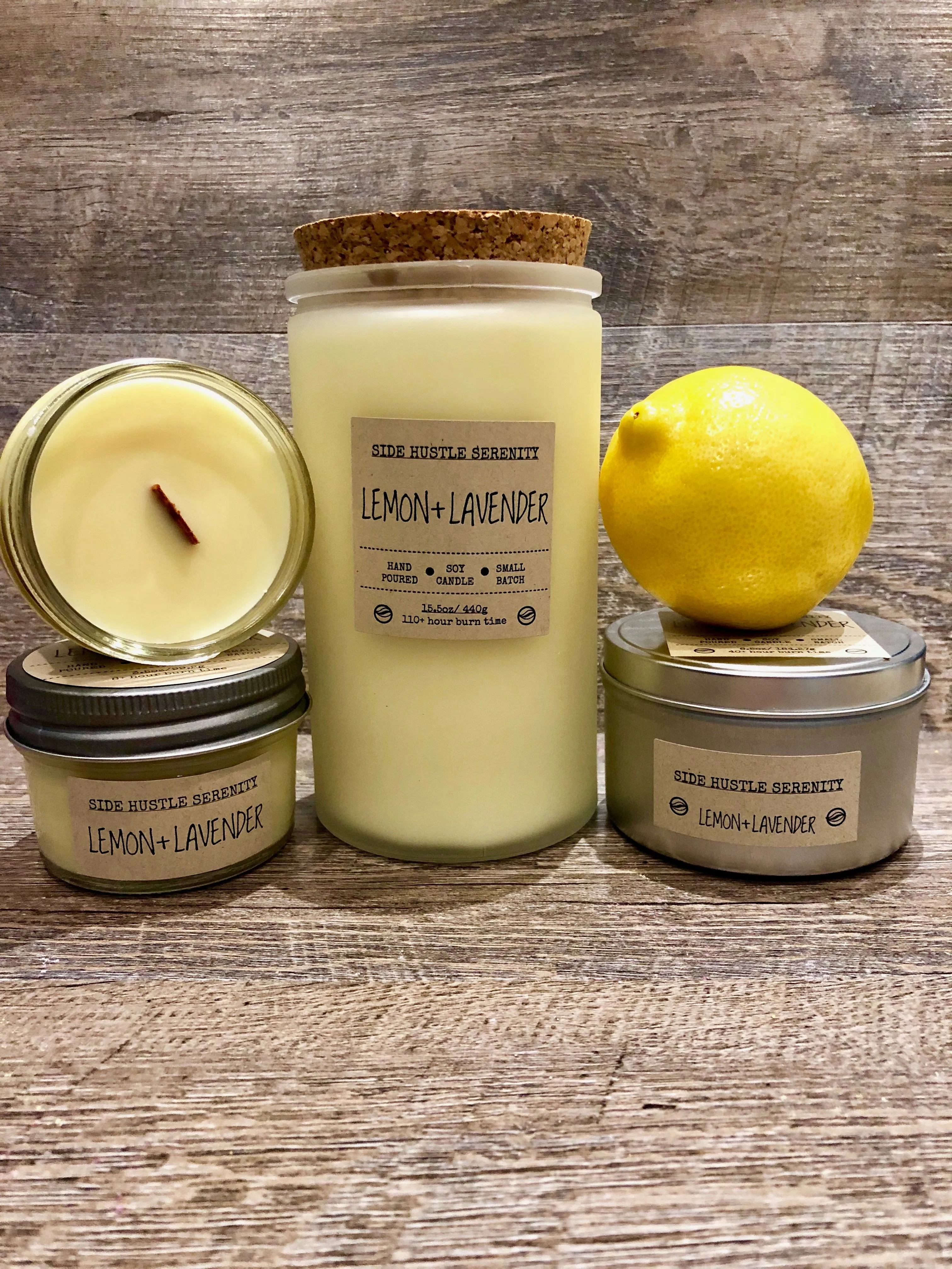 Lemon   Lavender Scented Soy Candle | 6.5oz
