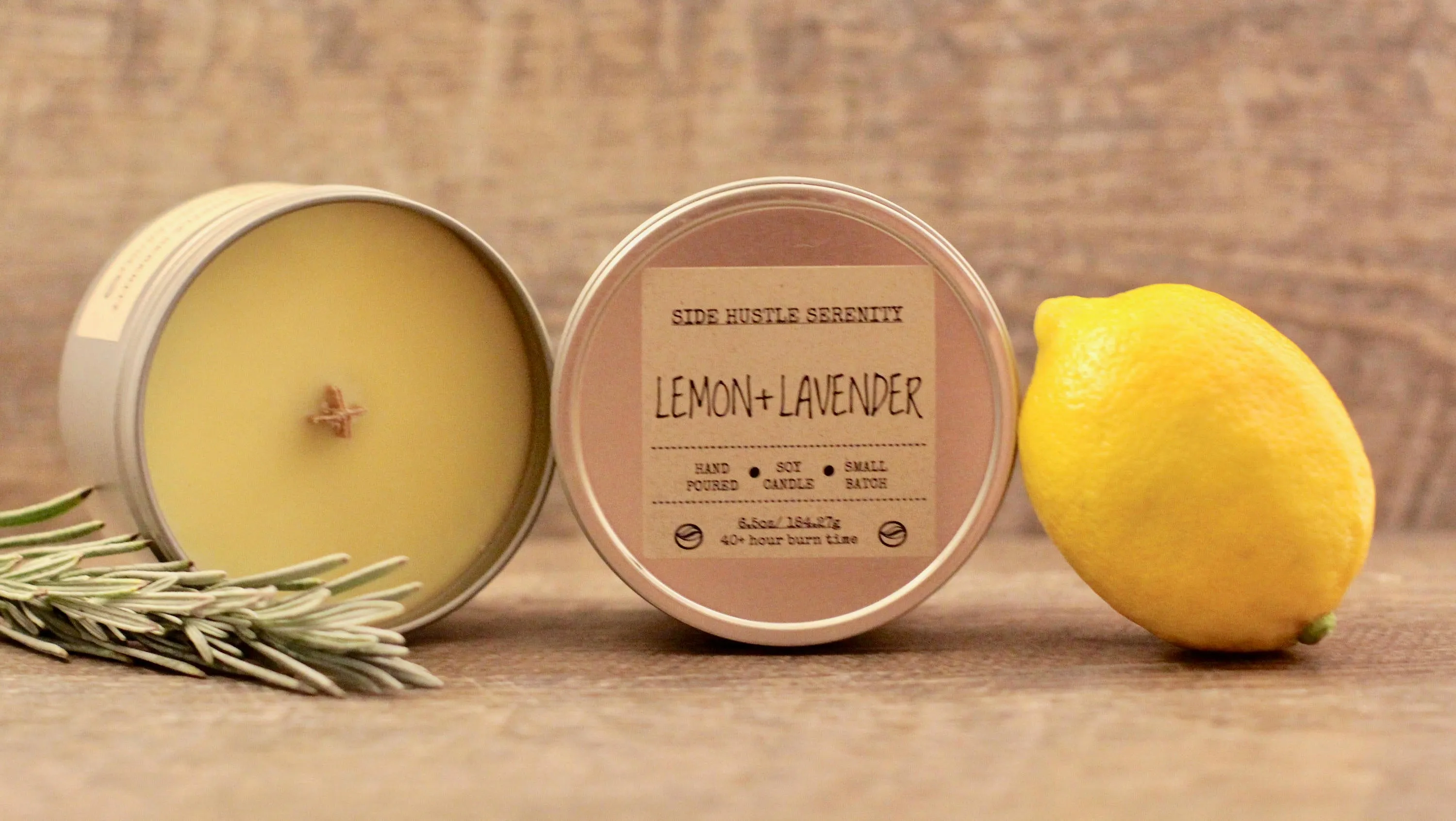 Lemon   Lavender Scented Soy Candle | 6.5oz