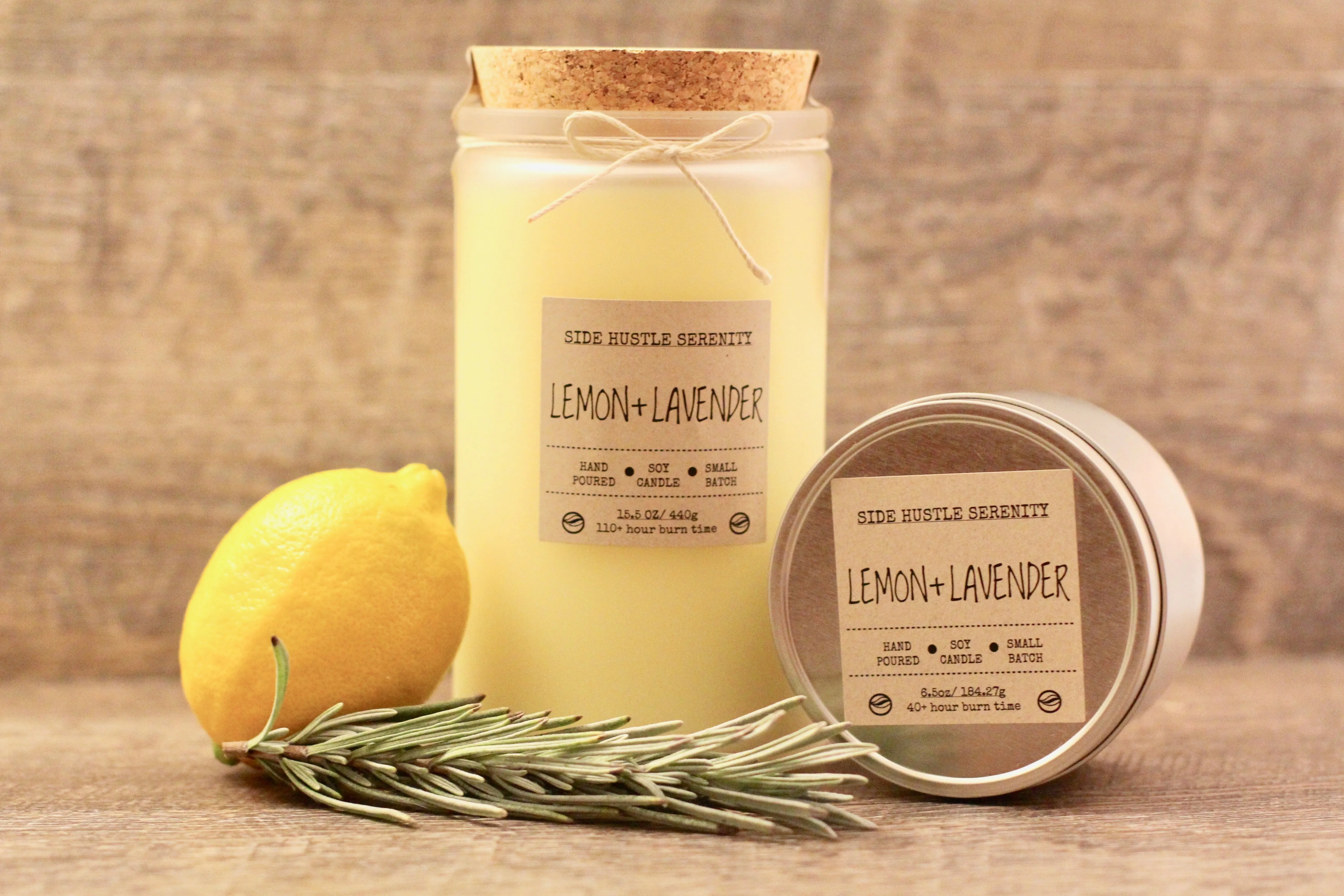 Lemon   Lavender Scented Soy Candle | 6.5oz