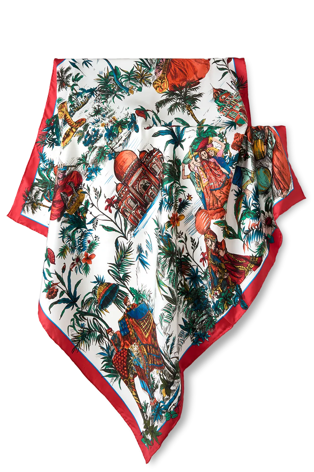 Lenço Toile de Jouy em twill de seda | 90x90cm