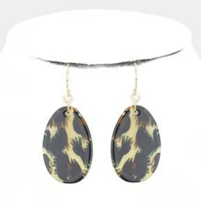 Leopard Patterned Abstract Necklace Set