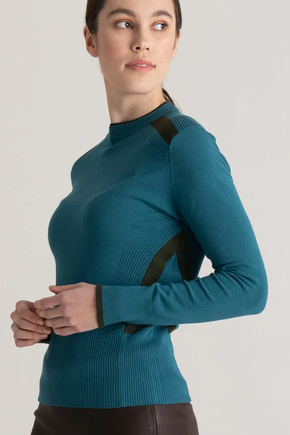 Levity Rib Long Sleeve Sweater - Teal