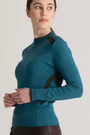 Levity Rib Long Sleeve Sweater - Teal