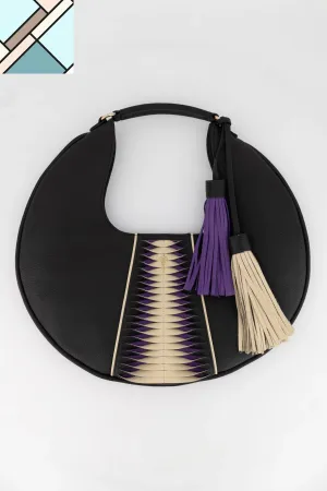 Libertas Hobo Black & Purple Handbag