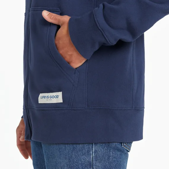 Life is Good Men's LIG Wordmark Stack Simply True Fleece Zip Hoodie